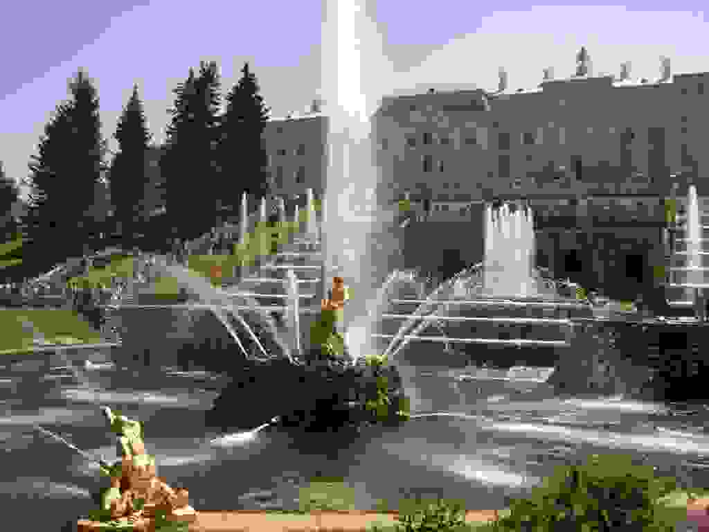 More fountains and the Grand Cascade of Petergof.