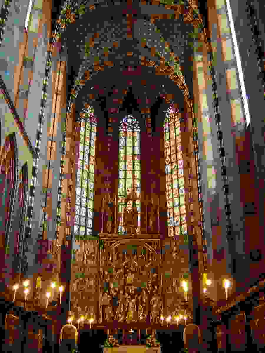 St. Mary's Basilica, interior, Krakow, Poland