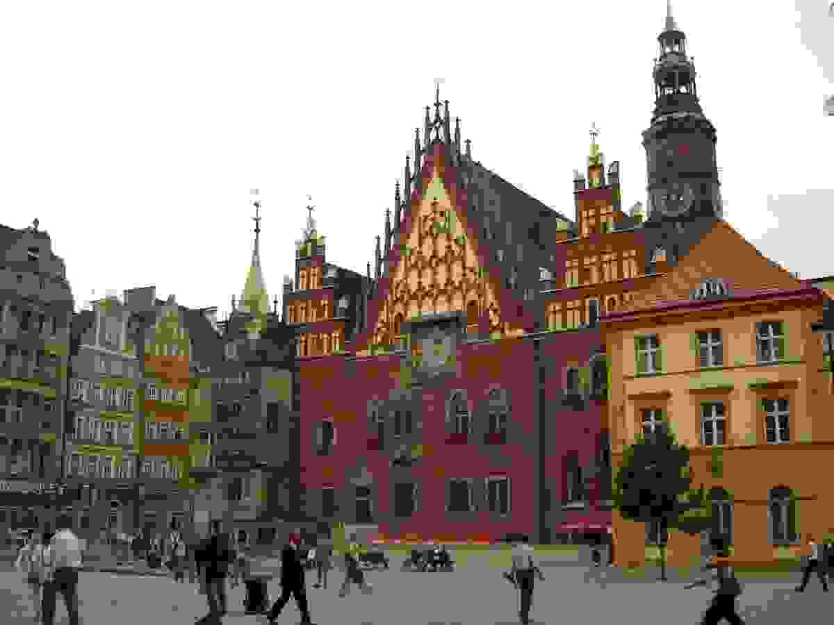 Wrocław town square, Poland