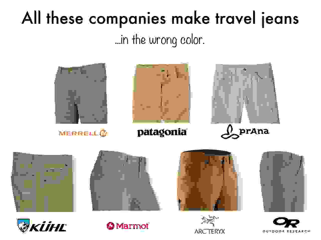 Wrong color travel jeans