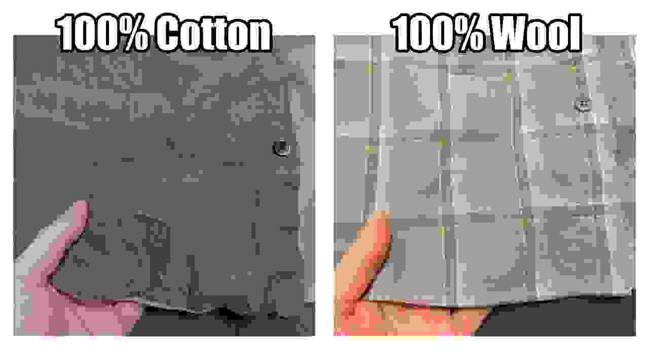 Cotton vs wool closeup