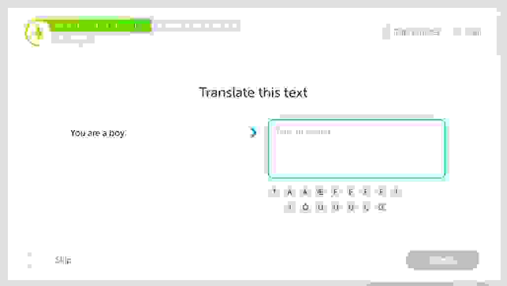 Duolingo exercise, English to French