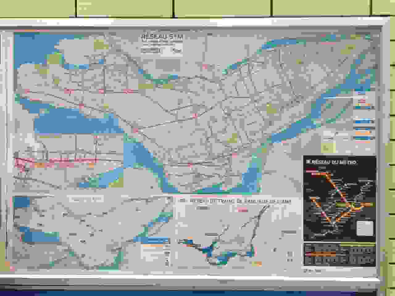 Montreal Metro Route and City Map