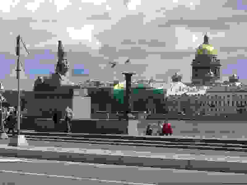 Looking over the river to St. Isaac's Cathedral.