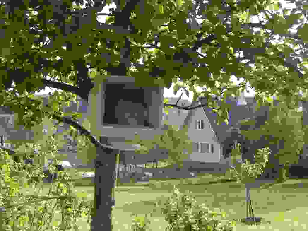 Computer, hanging from a tree, in a national park in Lithuania. Really? Really.