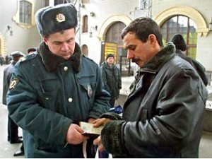 Passport check in Russia.