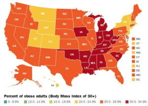 2012 US obesity rates state by state