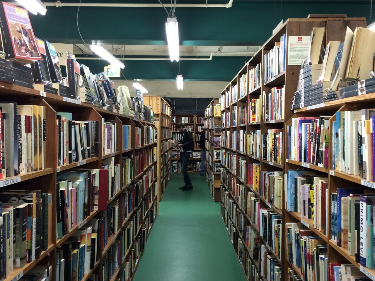 Used bookstore shelves