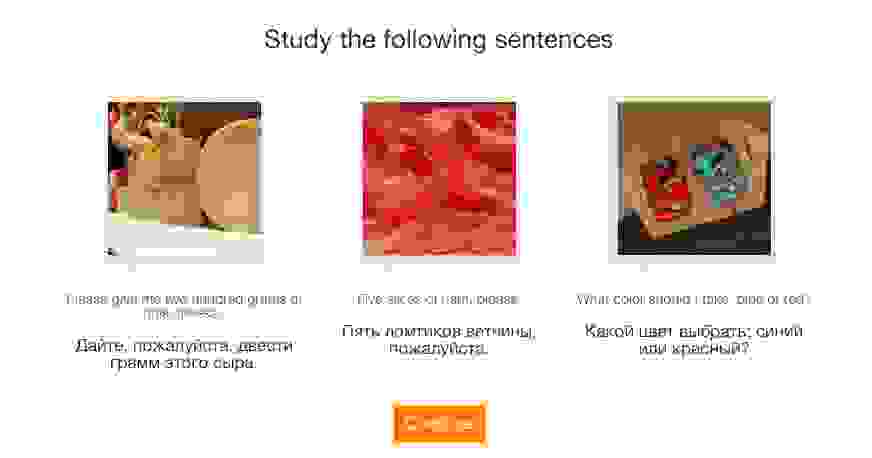 Babbel Russian full sentence flash cards