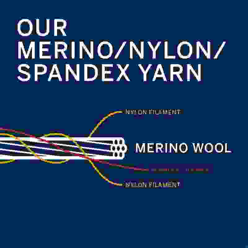 Wool and Prince merino and nylon yarn diagram